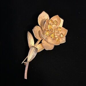 MCM Bond Boyd Rolled Gold On Sterling Silver Yellow  Accents Crystals Stamped